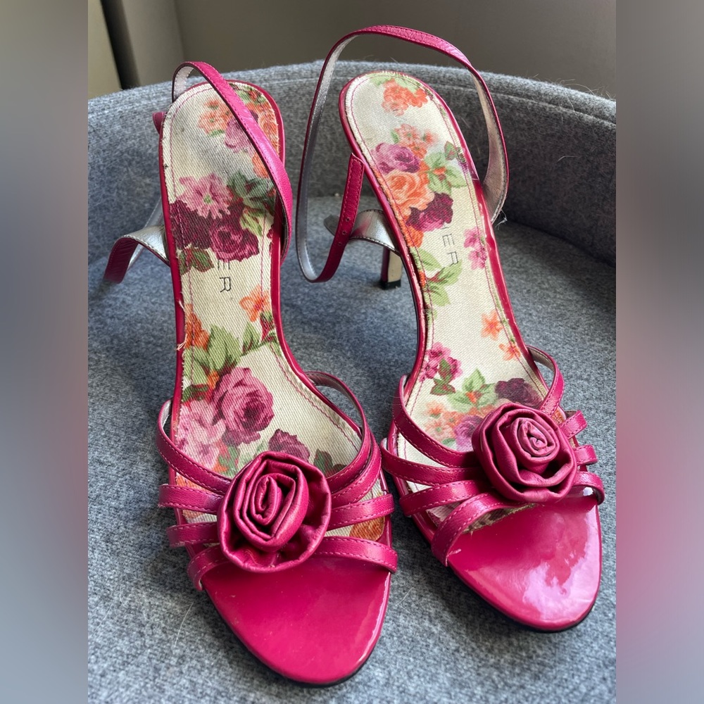 Marc Fisher Floral Strappy Sandal Heels